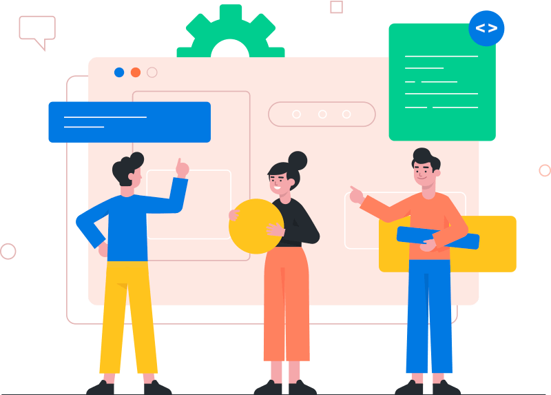 Team collaboration and engineering workflow illustration